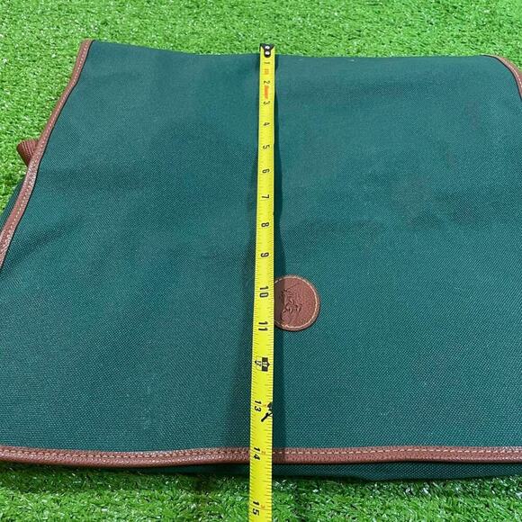 Polo Ralph Lauren Green Brown‎ Pony Logo Messenger Bag Crossbody NEW - Picture 3 of 8